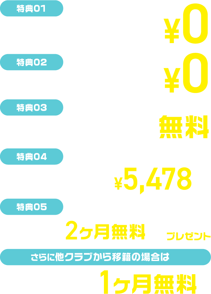 新規入会キャンペーン実施中